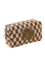 Load image into Gallery viewer, Embellish Your Life - Upcycled Travel Makeup Pouch: Brown