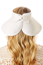 Load image into Gallery viewer, Embellish Your Life - Up-cycled LV Rollable Packable Straw Visor: Black