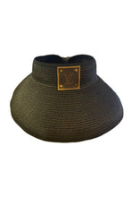 Load image into Gallery viewer, Embellish Your Life - Up-cycled LV Rollable Packable Straw Visor: Tan
