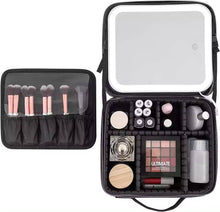 Load image into Gallery viewer, Vivalui - Makeup Bag with LED Mirror Cosmetic Travel Case: Black