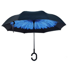 Load image into Gallery viewer, Selini New York - Deep Blue Flower Double Layer Inverted Umbrella: 1 piece