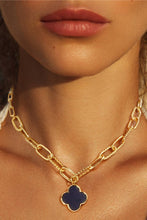 Load image into Gallery viewer, Embellish Your Life - Paperclip Clover Necklace: Black