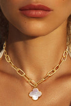 Load image into Gallery viewer, Embellish Your Life - Paperclip Clover Necklace: Black