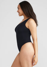 Load image into Gallery viewer, Yummie - One Shoulder Shaping Thong Bodysuit - Outlast® Seamless: Black / S/M
