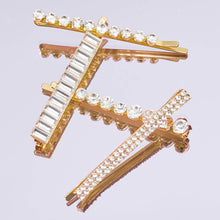 Load image into Gallery viewer, KITSCH - Metal Rhinestone Assorted Bobby Pins 4pc Set - Gold