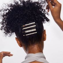 Load image into Gallery viewer, KITSCH - Metal Rhinestone Assorted Bobby Pins 4pc Set - Gold