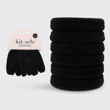Load image into Gallery viewer, KITSCH - Recycled Nylon Thick Hair Elastics 6pc Set- Black