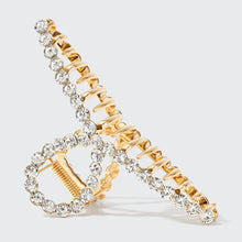 Load image into Gallery viewer, KITSCH - Metal Rhinestone Loop Claw Clip 1pc- Gold