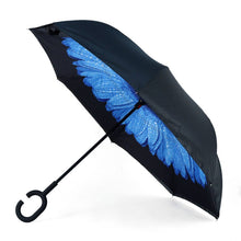 Load image into Gallery viewer, Selini New York - Deep Blue Flower Double Layer Inverted Umbrella: 1 piece