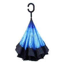 Load image into Gallery viewer, Selini New York - Deep Blue Flower Double Layer Inverted Umbrella: 1 piece