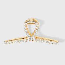 Load image into Gallery viewer, KITSCH - Metal Rhinestone Loop Claw Clip 1pc- Gold