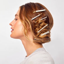 Load image into Gallery viewer, KITSCH - Metal Rhinestone Assorted Bobby Pins 4pc Set - Gold