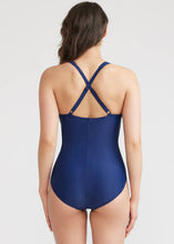 Load image into Gallery viewer, Yummie - Maia Plunge One Piece Swimsuit: Navy / 10