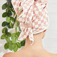 Load image into Gallery viewer, KITSCH - Extra Large Quick-Dry Hair Towel Wrap- Terracotta Checker