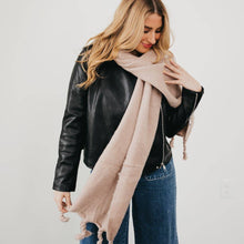 Load image into Gallery viewer, Pretty Simple - Seattle Days Fringe Scarf: Beige