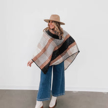 Load image into Gallery viewer, Pretty Simple - Bianca Button Neck Poncho: Black