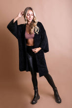 Load image into Gallery viewer, Luxe Winter Faux Mohair Knit Cardigan 🧡: Black