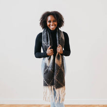 Load image into Gallery viewer, Pretty Simple - Diamond Fade Chunky Scarf: Brown/Black/Gray