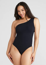 Load image into Gallery viewer, Yummie - One Shoulder Shaping Thong Bodysuit - Outlast® Seamless: Black / S/M