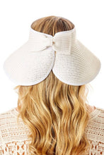 Load image into Gallery viewer, Embellish Your Life - Up-cycled LV Rollable Packable Straw Visor: Tan
