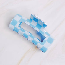 Load image into Gallery viewer, Ellison+Young - Checker Lovers Hair Claw: Blue
