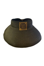 Load image into Gallery viewer, Embellish Your Life - Up-cycled LV Rollable Packable Straw Visor: Tan
