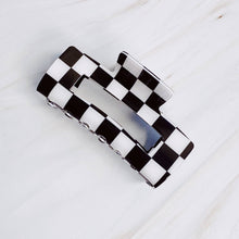 Load image into Gallery viewer, Ellison+Young - Checker Lovers Hair Claw: Blue
