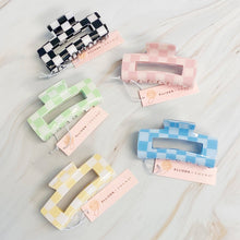 Load image into Gallery viewer, Ellison+Young - Checker Lovers Hair Claw: Blue

