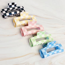 Load image into Gallery viewer, Ellison+Young - Checker Lovers Hair Claw: Blue
