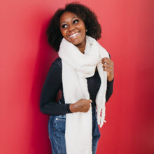 Load image into Gallery viewer, Pretty Simple - Seattle Days Fringe Scarf: Beige

