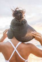 Load image into Gallery viewer, Embellish Your Life - Up-cycled LV Rollable Packable Straw Visor: Black
