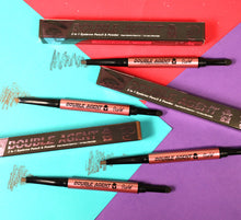 Load image into Gallery viewer, Rude Cosmetics - Double Agent 2 in 1 Eyebrow Pencil &amp; Powder: Black Brown

