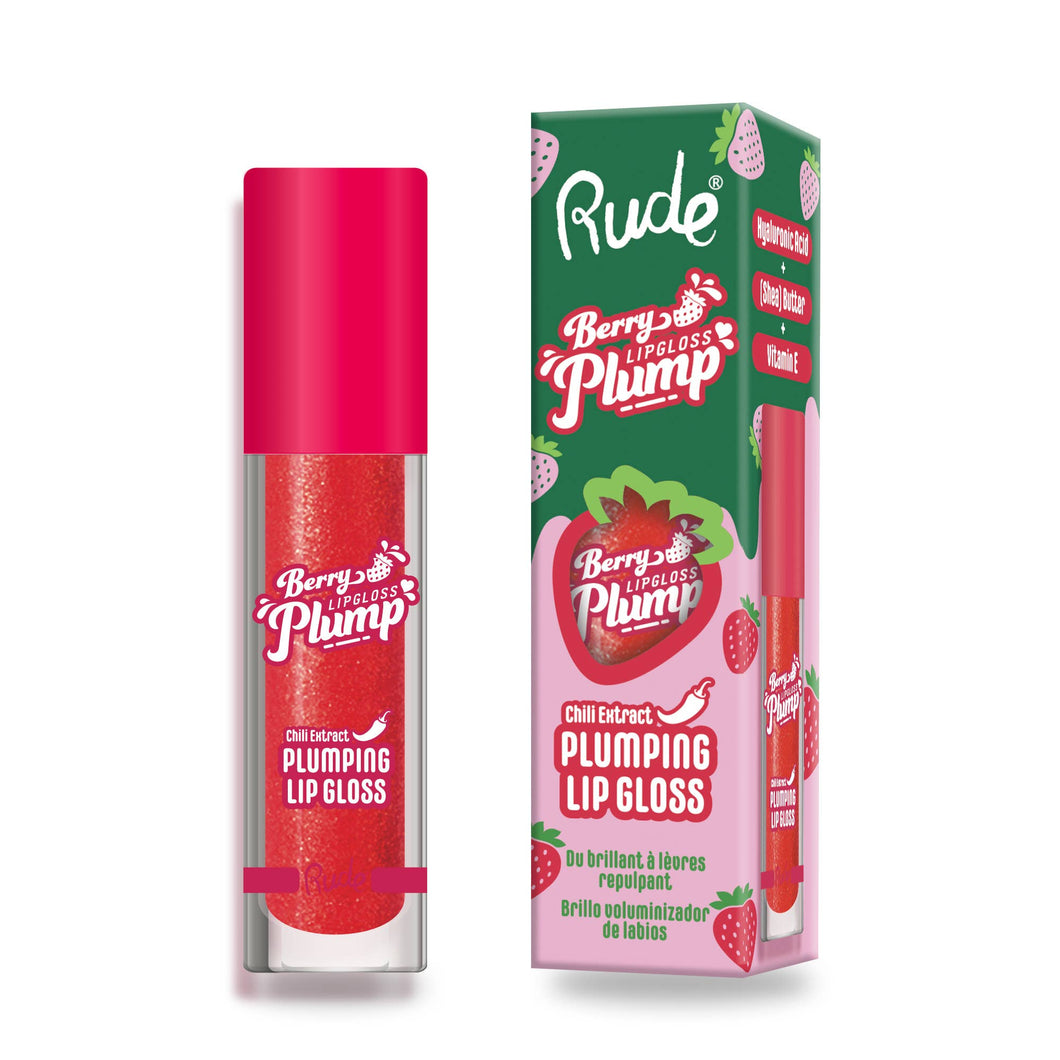 Rude Cosmetics - Berry Plump Plumping Lip Gloss: Strawberry Kiss