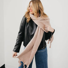 Load image into Gallery viewer, Pretty Simple - Seattle Days Fringe Scarf: Beige
