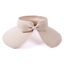 Load image into Gallery viewer, Selini New York - Rollable Solid Color Straw Visor Sun Hat- LFH190114: Sand
