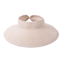 Load image into Gallery viewer, Selini New York - Rollable Solid Color Straw Visor Sun Hat- LFH190114: Sand
