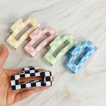 Load image into Gallery viewer, Ellison+Young - Checker Lovers Hair Claw: Black
