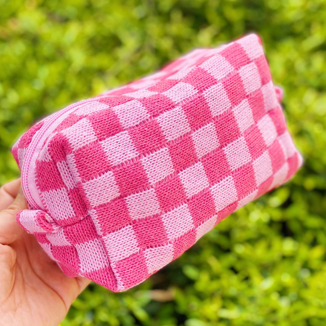 Ellison+Young - Check Yourself Cosmetic Bag: Pink