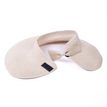 Load image into Gallery viewer, Selini New York - Rollable Solid Color Straw Visor Sun Hat- LFH190114: Sand
