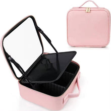 Load image into Gallery viewer, Vivalui - Makeup Bag with LED Mirror Cosmetic Travel Case: Pink

