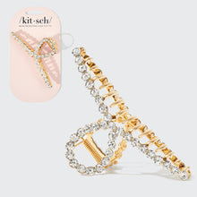 Load image into Gallery viewer, KITSCH - Metal Rhinestone Loop Claw Clip 1pc- Gold
