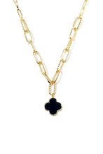 Load image into Gallery viewer, Embellish Your Life - Paperclip Clover Necklace: Black
