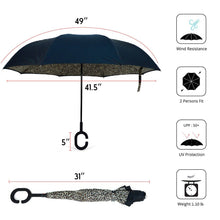 Load image into Gallery viewer, Selini New York - Leopard Print Double Layer Inverted Umbrella: 1 piece
