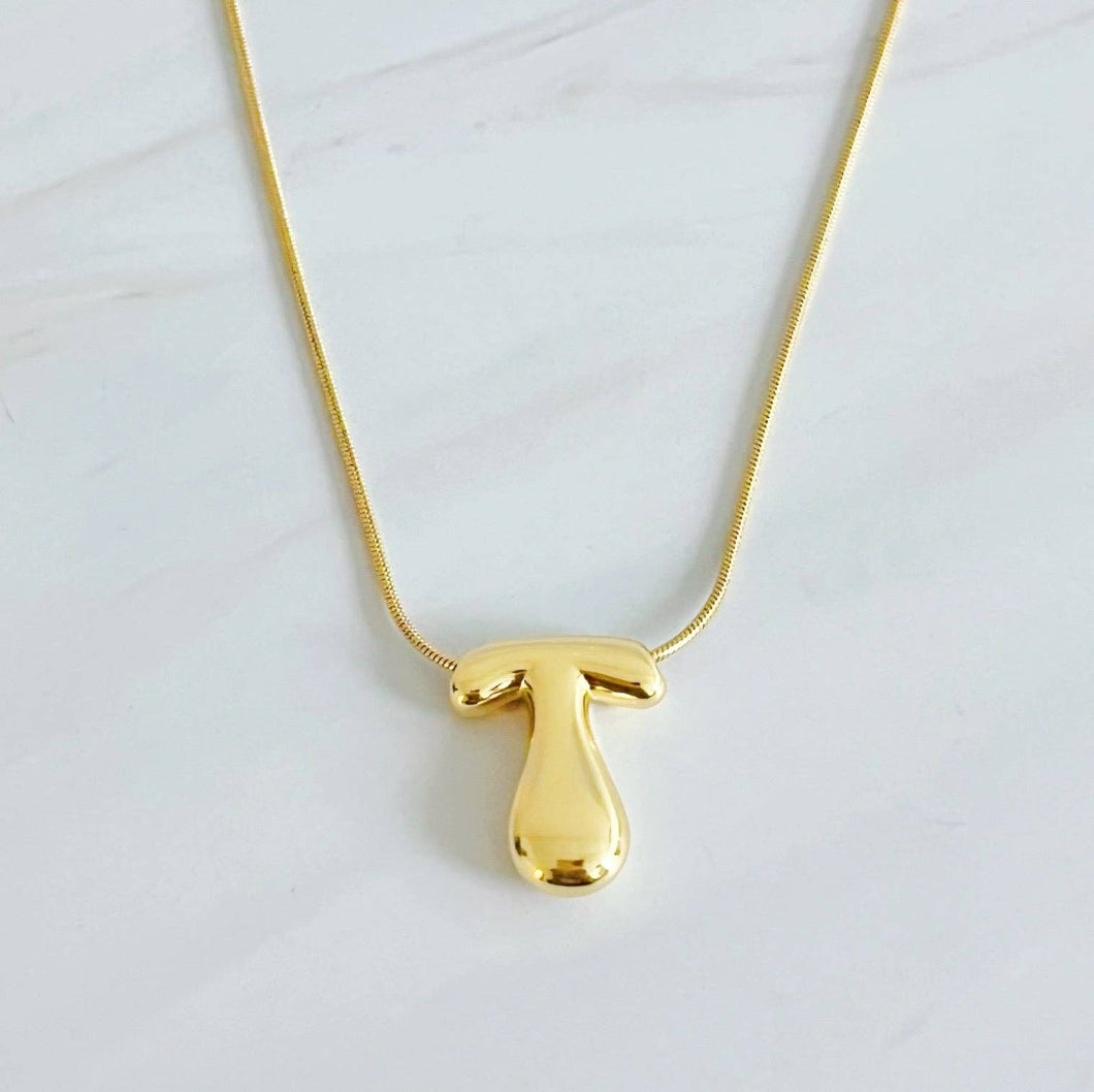 Ellison+Young - Balloon Letter Initial Necklace: T