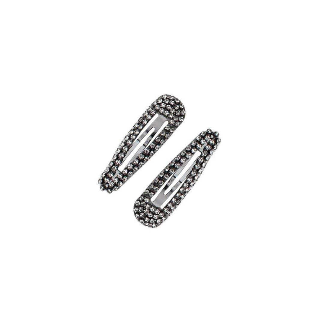 KITSCH - Mini Rhinestone Snap Clips - Hematite