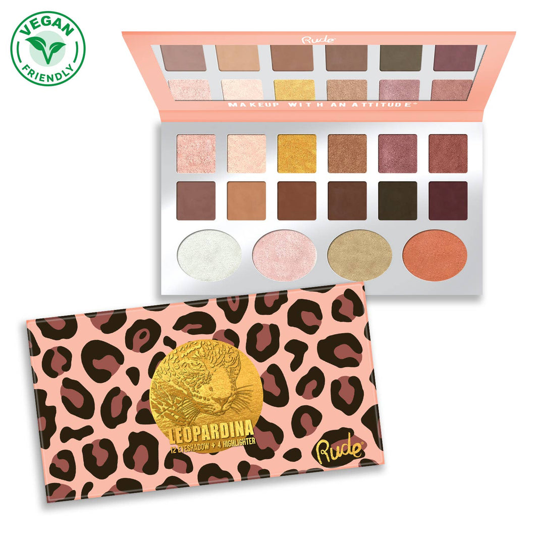 Rude Cosmetics - Leopardina 12 Eyeshadow + 4 Highlighter