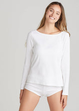 Load image into Gallery viewer, Yummie - Long Sleeve Lounge Tee - Cotton Rib: White / S
