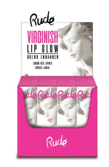 Rude Cosmetics - Virginish Lip Glow Paper Display, 24pcs