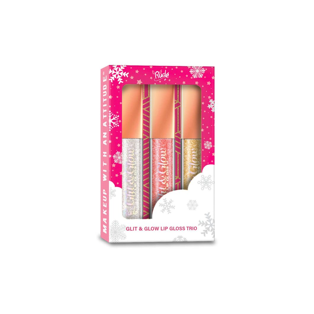 Rude Cosmetics - Glit & Glow Lip Gloss Trio Gift Set