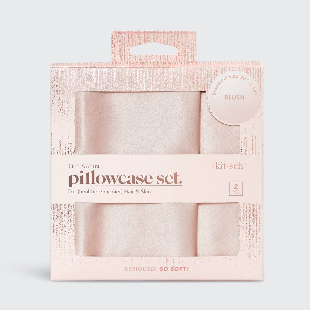 KITSCH - Holiday Satin Pillowcase 2pc Set - Blush